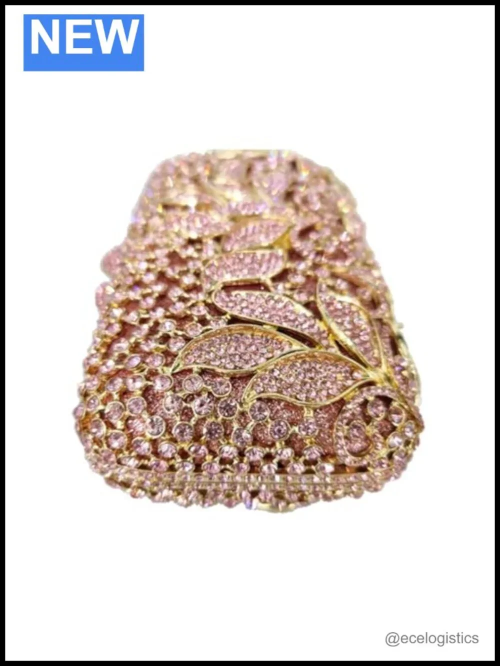 Bling Crystal Flower Clutch Rhinestone Evening Bag Wedding Bridal Purse with